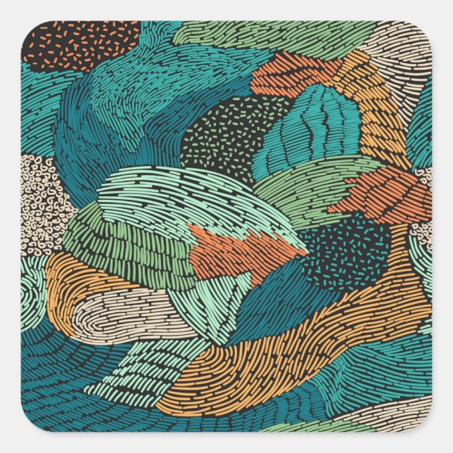 Abstract Grunge: Seamless Pattern Design. Square Sticker (Front)