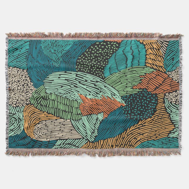 Abstract Grunge: Seamless Pattern Design. Throw Blanket (Front)