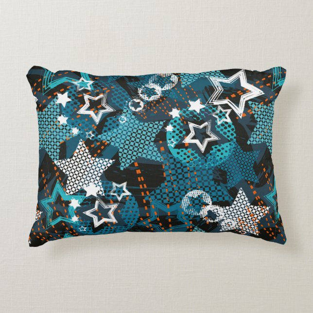 Abstract grunge star pattern Creative the backgrou Decorative Cushion (Front)