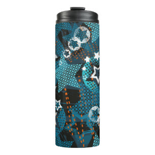 Abstract grunge star pattern Creative the backgrou Thermal Tumbler