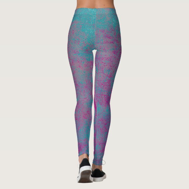 Abstract grunge texture leggings (Back)