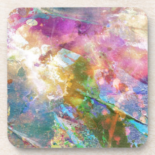 Abstract grunge texture with watercolor paint 3 coaster