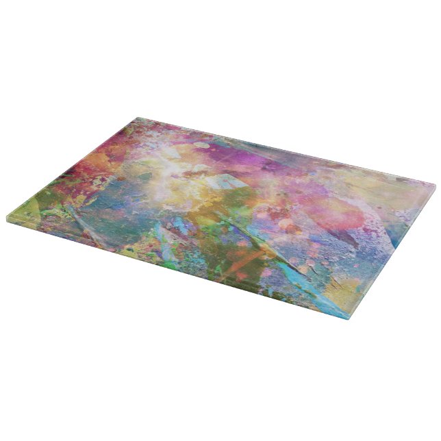 Abstract grunge texture with watercolor paint 3 cutting board (Corner)