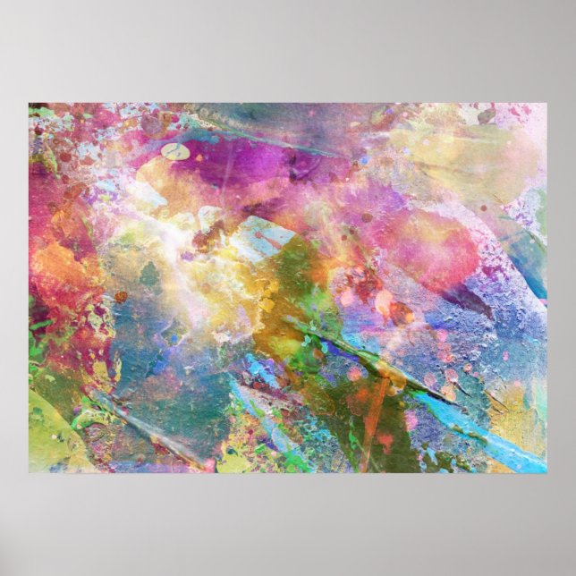 Abstract grunge texture with watercolor paint 3 poster (Front)