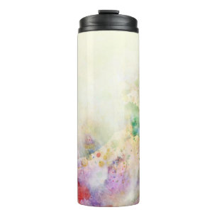 Abstract grunge texture with watercolor paint thermal tumbler
