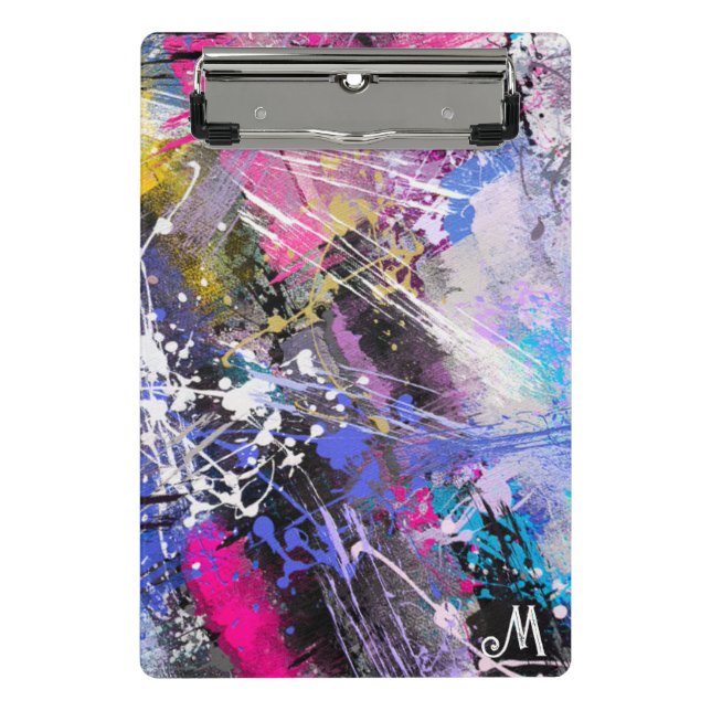 Abstract Grungy Colourful Paint Mini Clipboard (Front)