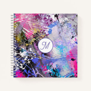Abstract Grungy Colourful Paint Notebook