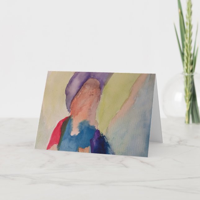 Abstract Guardian Angel Greeting Card (Front)