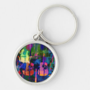 Abstract Guitar Design Key Ring