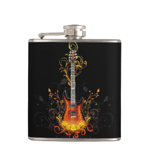 Abstract Guitar Hip Flask