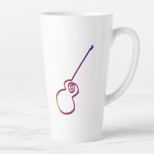 Abstract Guitar - Minimalist Line Art Latte Mug