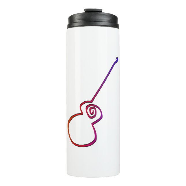 Abstract Guitar - Minimalist Line Art Thermal Tumbler (Front)