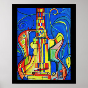 Abstract Guitar Poster by ValAries