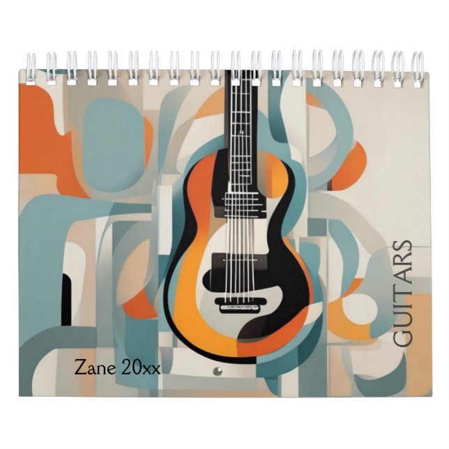 Abstract Guitar Watercolor Calendar (Cover)