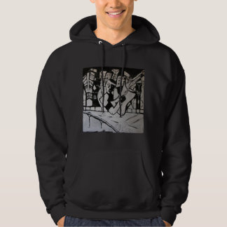 ABSTRACT GUITARIST BLACK WHITE HOODIE