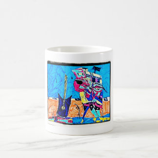 ABSTRACT GUITARIST DRAWING COFFEE MUG