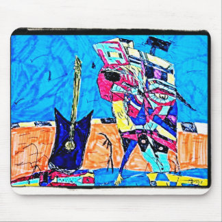 ABSTRACT GUITARIST DRAWING MOUSE MAT