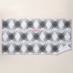 Abstract Half-tone Circle X's Thunder_Cove Beach Towel