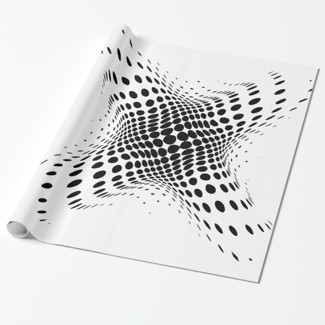 Abstract Half-tone Circle X's Thunder_Cove Wrapping Paper (Unrolled)