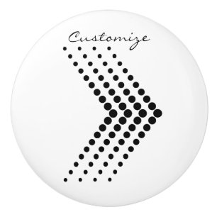 Abstract Half-tone Circle Zigzag Chevron Ceramic Knob
