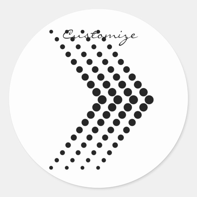 Abstract Half-tone Circle Zigzag Chevron Classic Round Sticker (Front)