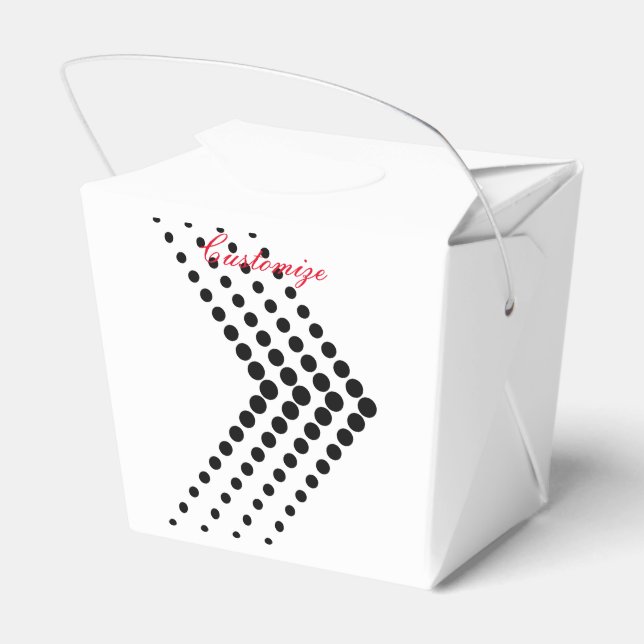 Abstract Half-tone Circle Zigzag Chevron Favour Box (Back Side)