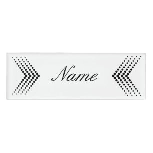 Abstract Half-tone Circle Zigzag Chevron Name Tag