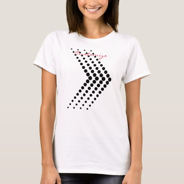 Abstract Half-tone Circle Zigzag Chevron T-Shirt (Front)