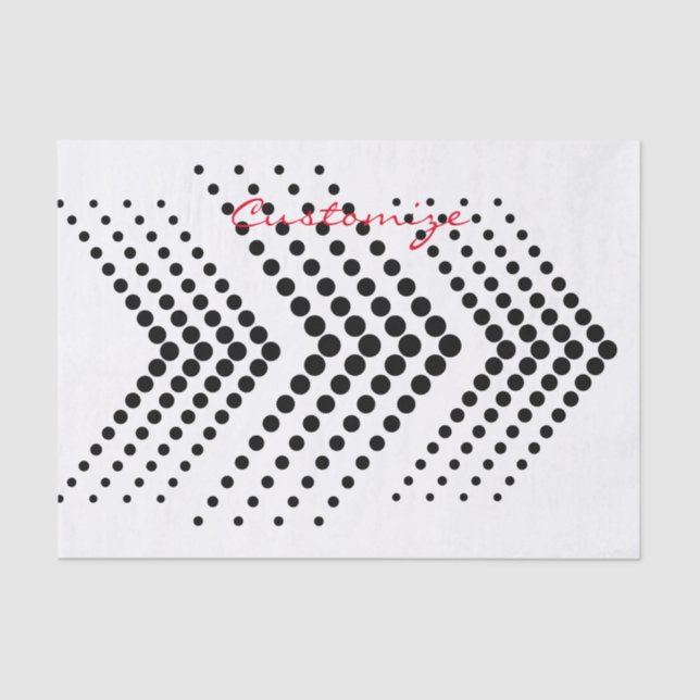 Abstract Half-tone Circle Zigzag Chevron Tissue Paper (Front)
