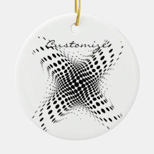 Abstract Half-tone Circles X Thunder_Cove Ceramic Tree Decoration