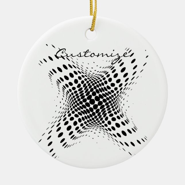 Abstract Half-tone Circles X Thunder_Cove Ceramic Tree Decoration (Front)