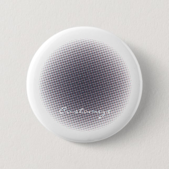 Abstract Half-tone Pulsating Circle Thunder_Cove 6 Cm Round Badge (Front)