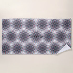 Abstract Half-tone Pulsating Circle Thunder_Cove Beach Towel