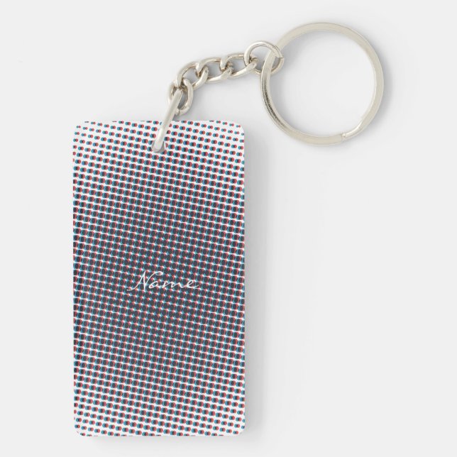 Abstract Half-tone Pulsating Circle Thunder_Cove Key Ring (Back)