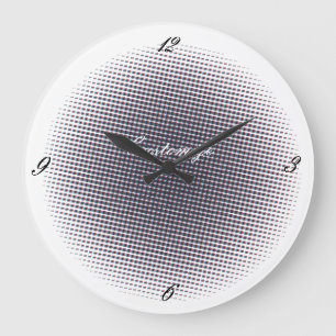 Abstract Half-tone Pulsating Circle Thunder_Cove Large Clock