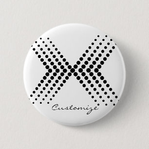 Abstract Half-tone Pulsating Circle Zigzag 6 Cm Round Badge