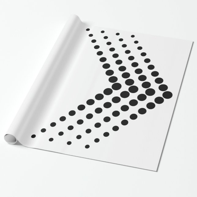 Abstract Half-tone Pulsating Circle Zigzag Chevron Wrapping Paper (Unrolled)