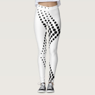 Abstract Half-tone Pulsating Circle Zigzag Leggings