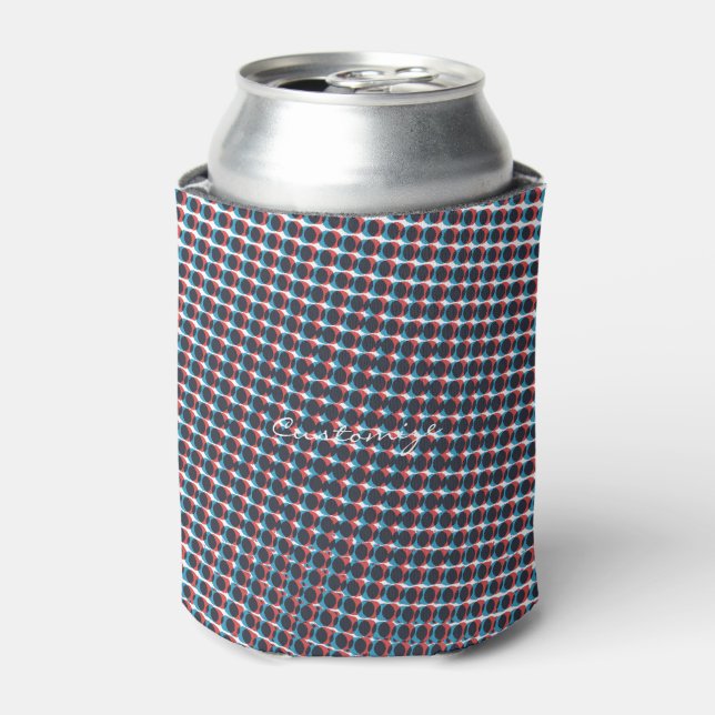 Abstract Half-tone Pulsating Circles Thunder_Cove Can Cooler (Can Front)