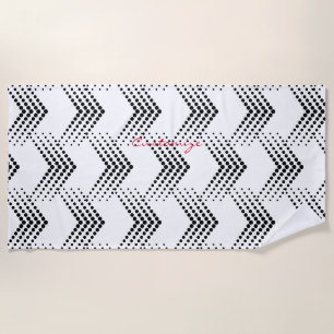 Abstract Half-tone Zigzag Circles Thunder_Cove Beach Towel