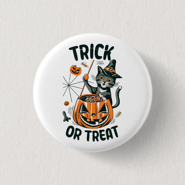 Abstract Halloween Cat 3 Cm Round Badge (Front)