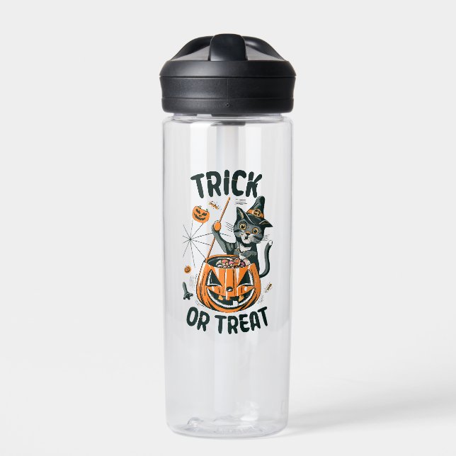 Abstract Halloween Cat Water Bottle (Front)