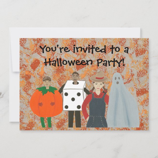 Abstract Halloween Costume Party Invitations (Front)