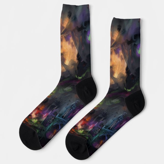 Abstract Halloween Socks (Left)