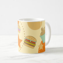 Abstract Hamburger, Fries and Drink Set Design