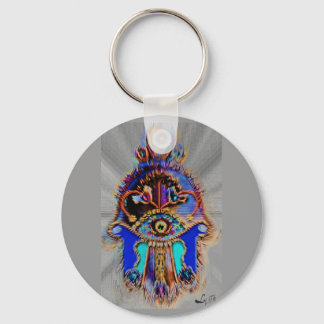 ABSTRACT HAMSA BY LIZ LOZ KEY RING