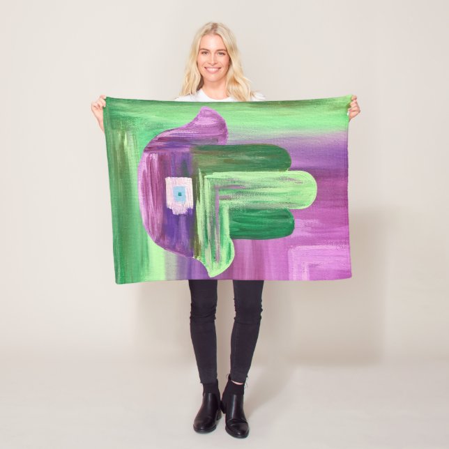 Abstract Hamsa Fleece Blanket (In Situ)