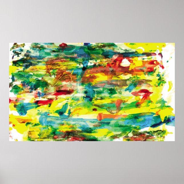  abstract hand draw oil painting composition. colo poster (Front)