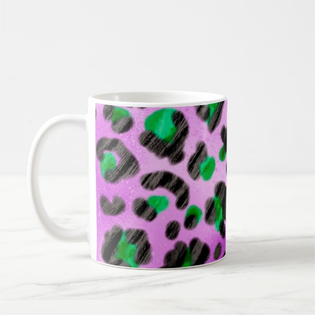 Abstract Hand Drawing Furry Brush Strokes Seamless Coffee Mug (Left)