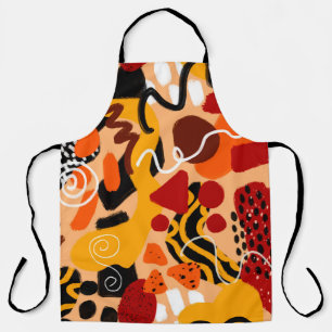 Abstract Hand Drawing Geometric Shapes Brush Strok Apron
